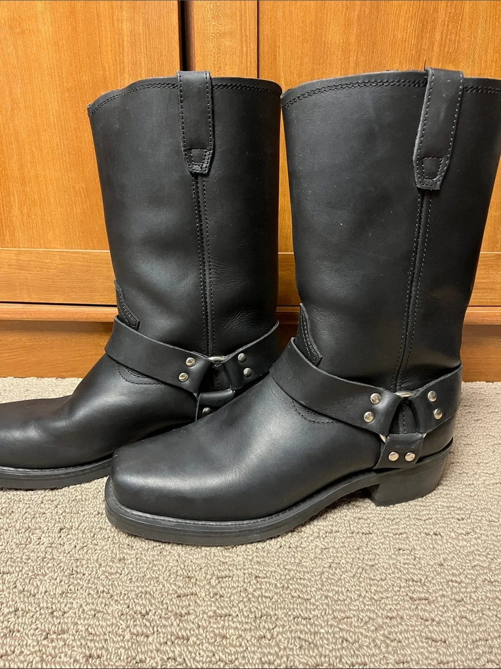 Dingo Black Leather Harness Boots